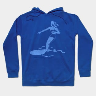 Retro Surfer Girl (Distressed Graphic Design) Hoodie